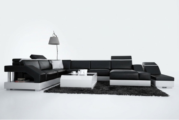 Sofá de cuero Sofá sofá Sofá de esquina Conjunto de sofás de diseño moderno K5011