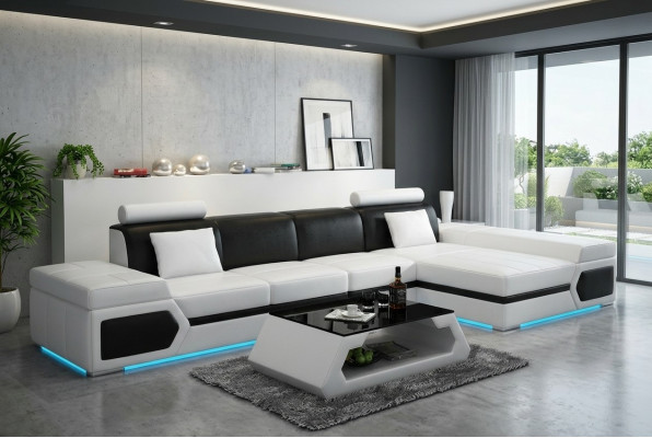 Sofá de cuero Sofá moderno Sofá Couch Sofá de esquina Juego de salón Diseño de decoración