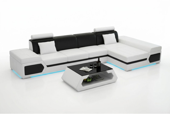 Sofá de cuero Sofá moderno Sofá Couch Sofá de esquina Juego de salón Diseño de decoración
