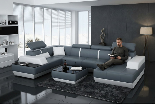 Sofá de cuero Sofá Sofá Sofá de esquina Conjunto de sofás de diseño moderno K5015.