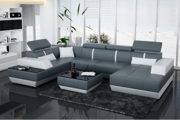 Sofá de cuero Sofá Sofá Sofá de esquina Conjunto de sofás de diseño moderno K5015.