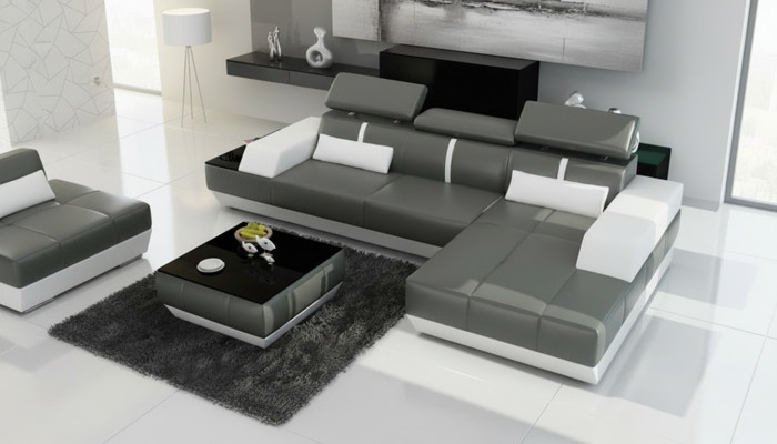 Sofá de cuero moderno diseño sofá sofá seccional conjunto de sofás de esquina decoración