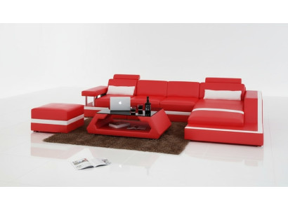 Sofá de cuero Sofá de esquina Moderno Sofá de esquina de diseño conjunto de decoración