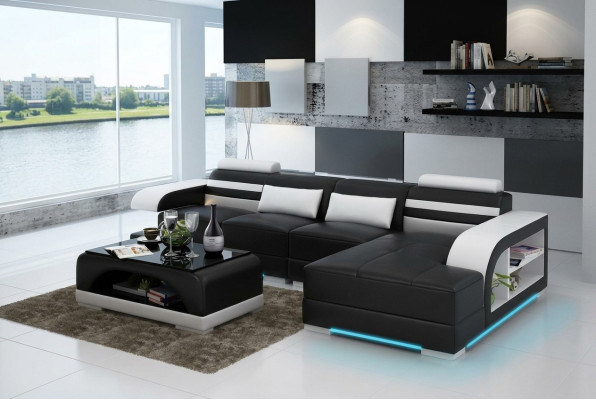 Sofá de cuero Sofá Sofá de esquina de diseño de sofá de esquina de salón G8033C