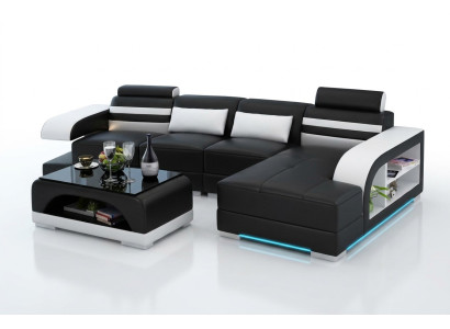 Sofá de cuero Sofá Sofá de esquina de diseño de sofá de esquina de salón G8033C
