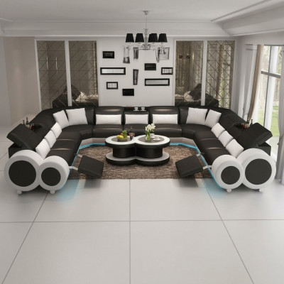 Sofá de cuero sofá conjunto de sofás de esquina moderno diseño de mobiliario de salón esquinero esquinero G8035B.