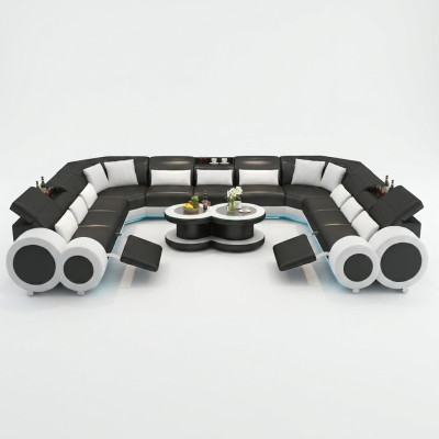 Sofá de cuero sofá conjunto de sofás de esquina moderno diseño de mobiliario de salón esquinero esquinero G8035B.