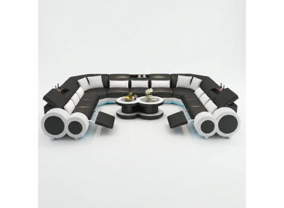 Sofá de cuero sofá conjunto de sofás de esquina moderno diseño de mobiliario de salón esquinero esquinero G8035B.