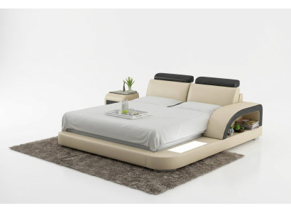 Luces de cama de lujo, cama de cuero, camas sofá grande matrimonial acolchado 140/160/180 cm.