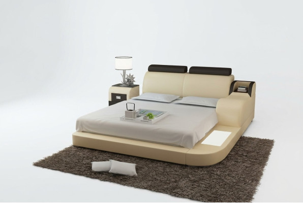 Diseño de cama de lujo Luxus Betten cuero Dormitorio moderno 140/160/180 LB8813