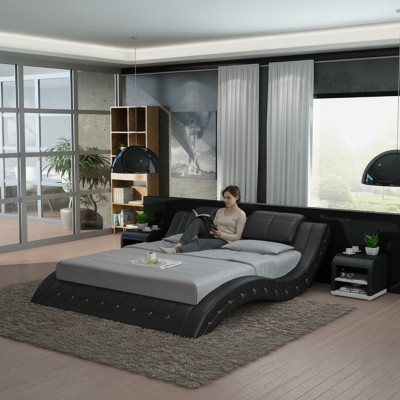 Diseño de cama de piel de lujo. Camas tapizadas dobles para matrimonio 140/160/180 LB8824