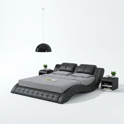 Diseño de cama de piel de lujo. Camas tapizadas dobles para matrimonio 140/160/180 LB8824