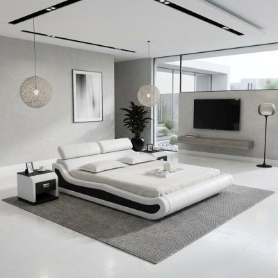 Lujo de cuero cama diseño camas acolchadas dobles modernas matrimonio 140/160/180 cm.