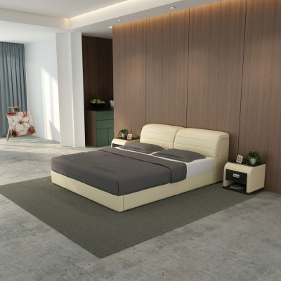 Diseño de cama de cuero para camas tapizadas de lujo modernas de matrimonio doble 140/160/180 LB8827.