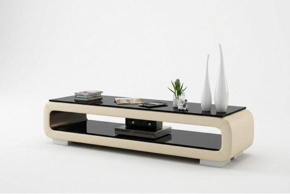 RTV Mueble para televisión con decoración de cuero y vidrio, mesa de centro, mesa para televisión, armario, diseñador.