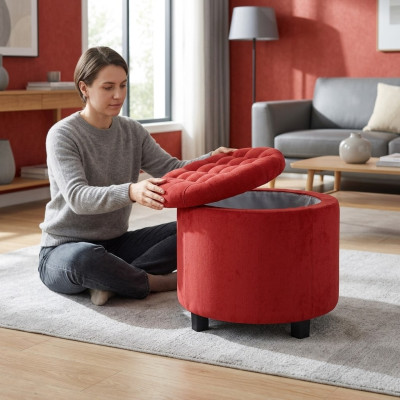 Taburete Reposapiés Otomano Reposapiés Puf de asiento Sala de estar Diseñador Solano