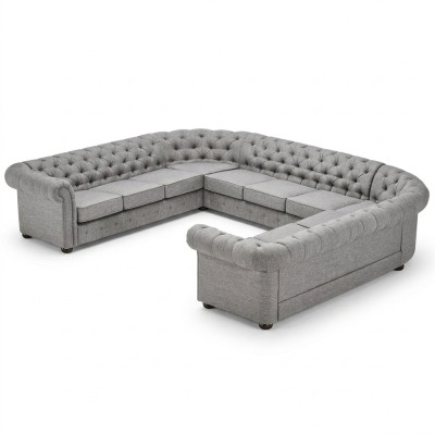 Sofá Chesterfield Sofá de esquina acolchado en forma de U