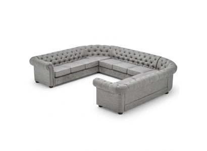 Sofá Chesterfield Sofá de esquina acolchado en forma de U