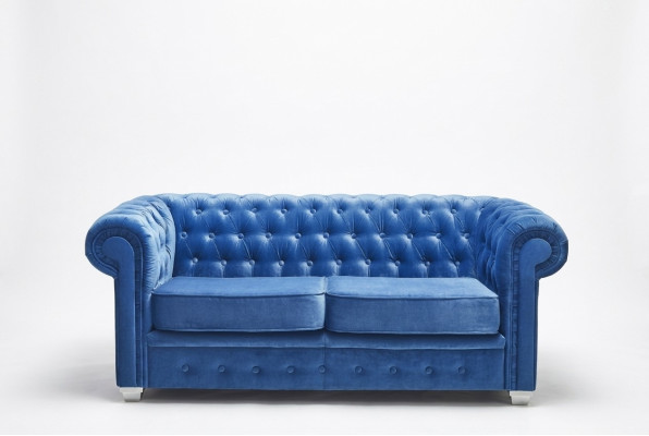 Diseño Chesterfield Lujo Sofá de tela de sofá de cuero de la guarnición #H3
