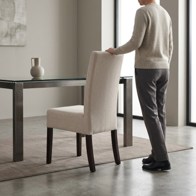 Silla de diseñador, silla de lujo tapizada para sala de estar y comedor.
