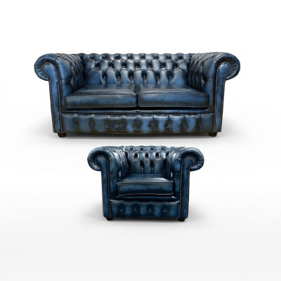 Chesterfield sofá de cuero tapizado decoración textil conjunto de sofá 2+1 cojín