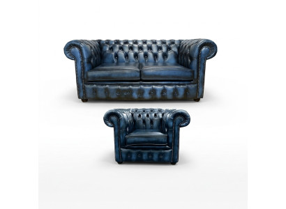 Chesterfield sofá de cuero tapizado decoración textil conjunto de sofá 2+1 cojín