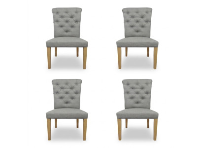 4 sillas silla tapizada diseño sala de estar asiento respaldo conjunto sillón Chesterfield