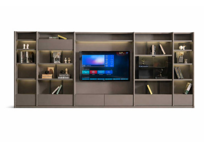 Wohnzimmer Wohnwand Moderner Grau TV Möbel Designer Komplettes Regale