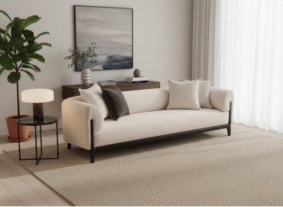 Weiß Sofa 3 Sitzer Luxusmöbel Wohnzimmer Polstermöbel Komfortabel