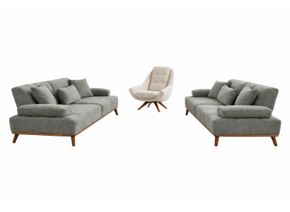 Wohnzimmer Set Modern Mehrfarbig Designer-Sofas Komfortabel Stoff
