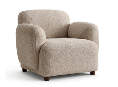 Wohnzimmer Sessel Moderner Stil Beige Holzgestell Weiches Kopfteil
