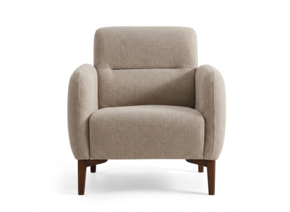 Wohnzimmer Sessel Moderner Stil Beige Holzgestell Weiches Kopfteil