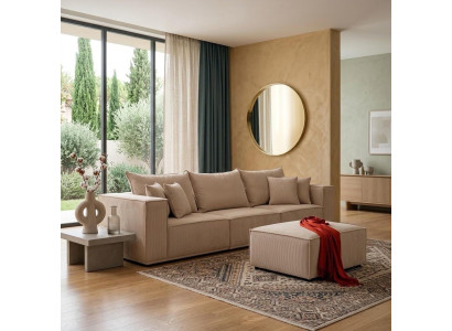 Wohnzimmer Möbel Moderner Stil Braun Holzgestell Entspannend Elegant