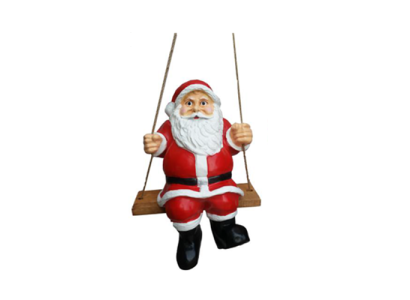 Weihnachtsmann Figur Schaukel Deko Statuen Dekoration Winter Statue Neu 50 cm