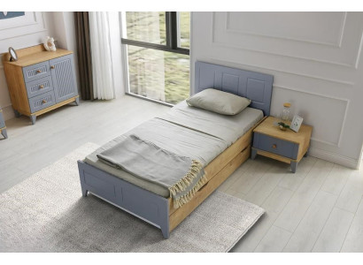 Set Bett Nachttisch Kommode Modernes Design Stilvolles Kinderzimmer 3-teilig