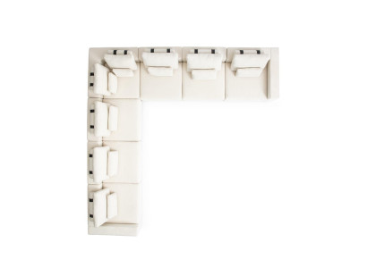 Weiße Sitzgarnitur Eckcouch Textil Sofas Wohnzimmer Eckgarnitur Modern