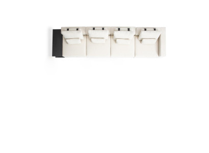 Weißer Fünfsitzer Wohnzimmer Couch Textil Möbel Moderne Sofas Design