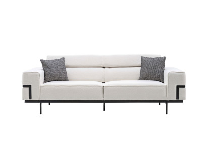 Wohnzimmer Weißes Textilsofa Exklusiver Dreisitzer Polster Couch Neu