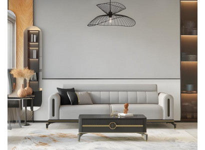 Zweisitzer Stoffsofa Sofa 2 Sitzer Grau Sofa Couch Design Polstersofa