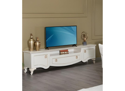 Sideboard TV Ständer RTV Lowboard Tisch Weiß Wohnzimmer Holz Design