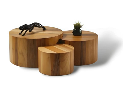 Wohnzimmer Set 3x Couchtisch Runde Beistelltisch Kaffeetisch 3tlg Moderne