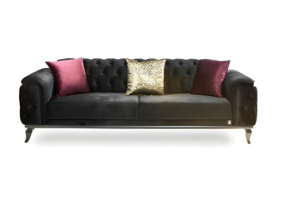 Sofa 3 Sitzer Couch Chesterfield Gepolstert Verstellbar Wohnlandschaft