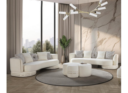 Wohnzimmer 2x 3-Sitzer Sofas Luxuriöse Weiß  Polster Couchen Sitzmöbel
