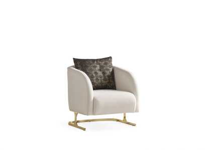 Sessel Weiß Club Lounge Designer Lehn Moderne Sessel 1 Sitzer  Polster