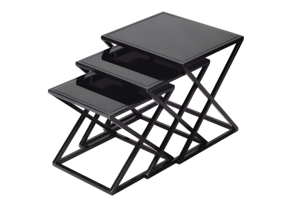 Schwarzer Metall-Beistelltisch im modernen Design