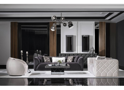Sofagarnitur 4 3 1 Sitzer Wohnzimmer Komplett Sofas Set Weiß Modern Set