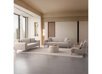Set für ein stilvolles Wohnzimmer Sofas und Sessel im modernen Stil