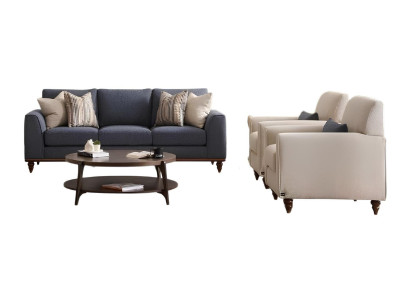 Wohnzimmer-Set mit 3-Sitzer und Sessel – Modern und Komfortabel